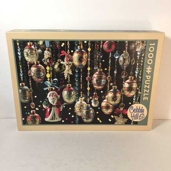 Vintage Christmas Ornaments Decorations 1000 Piece Jigsaw Puzzle Cobble Hill - Picture 1 of 4